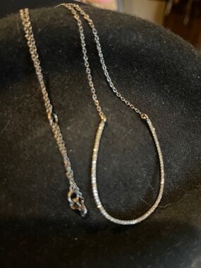 gun metal diamond  horseshoe Necklace